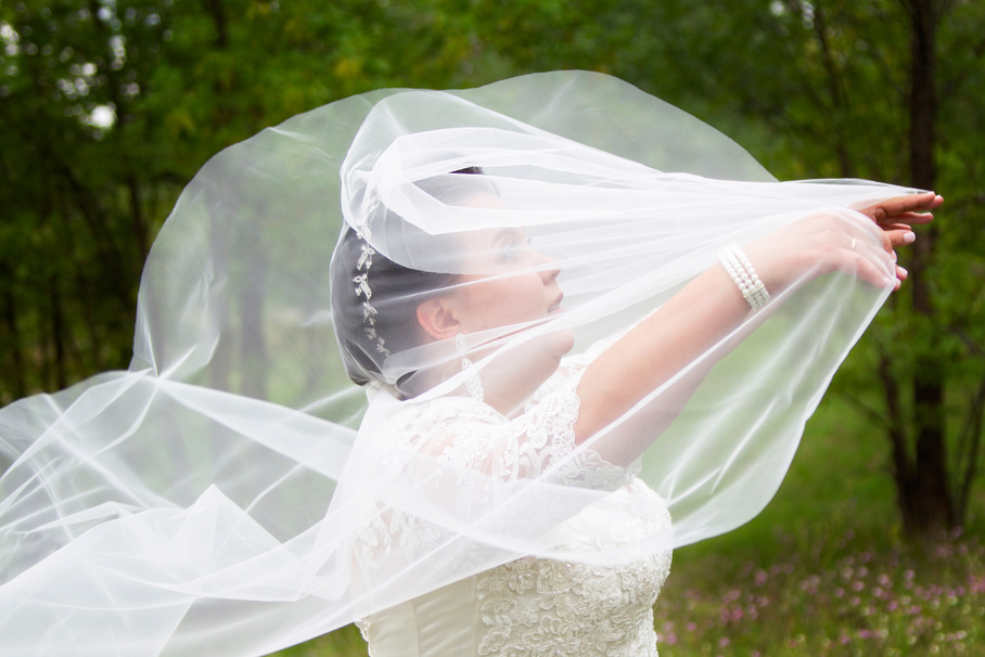 The Fat Bride Covered Herself with a Wedding Veil.