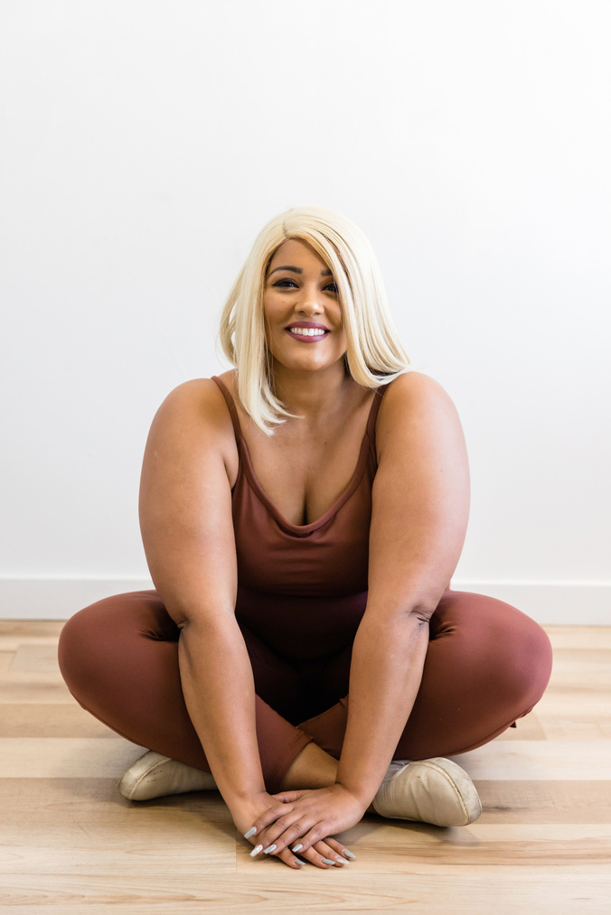 Plus Sized Woman in Activewear Set